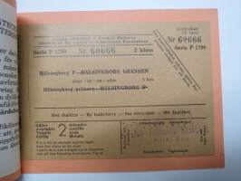 Sveriges Järnvägar - Swedish Railways / Hälsingborg F - Helsingborg Gränsen / Suomen matkatoimisto Oy -railway ticket / matkalippu 22.6.1961
