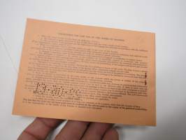 Sveriges Järnvägar - Swedish Railways / Hälsingborg F - Helsingborg Gränsen / Suomen matkatoimisto Oy -railway ticket / matkalippu 22.6.1961