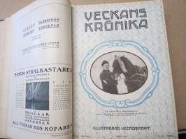 Veckans Krönika - Illustrerad Veckoskrift 1922 -inbunden årgång / sidottu vuosikerta / annual volume