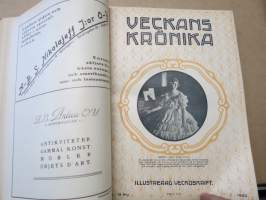 Veckans Krönika - Illustrerad Veckoskrift 1922 -inbunden årgång / sidottu vuosikerta / annual volume