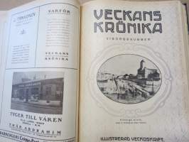 Veckans Krönika - Illustrerad Veckoskrift 1922 -inbunden årgång / sidottu vuosikerta / annual volume