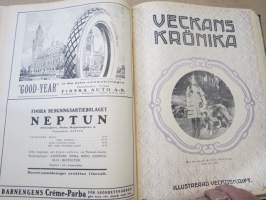 Veckans Krönika - Illustrerad Veckoskrift 1922 -inbunden årgång / sidottu vuosikerta / annual volume