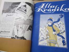 Allas Krönika - Illustrerad Veckoskrift 1927 -inbunden årgång / sidottu vuosikerta / annual volume