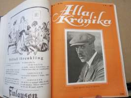 Allas Krönika - Illustrerad Veckoskrift 1927 -inbunden årgång / sidottu vuosikerta / annual volume