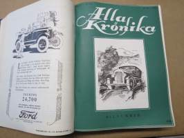 Allas Krönika - Illustrerad Veckoskrift 1927 -inbunden årgång / sidottu vuosikerta / annual volume