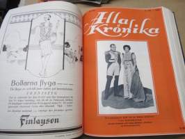 Allas Krönika - Illustrerad Veckoskrift 1927 -inbunden årgång / sidottu vuosikerta / annual volume