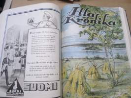 Allas Krönika - Illustrerad Veckoskrift 1927 -inbunden årgång / sidottu vuosikerta / annual volume