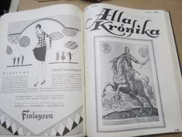 Allas Krönika - Illustrerad Veckoskrift 1927 -inbunden årgång / sidottu vuosikerta / annual volume