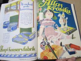 Allas Krönika - Illustrerad Veckoskrift 1927 -inbunden årgång / sidottu vuosikerta / annual volume