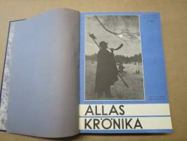Allas Krönika - Illustrerad Veckoskrift 1932 -inbunden årgång / sidottu vuosikerta / annual volume