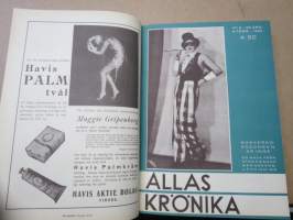 Allas Krönika - Illustrerad Veckoskrift 1932 -inbunden årgång / sidottu vuosikerta / annual volume