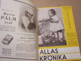 Allas Krönika - Illustrerad Veckoskrift 1932 -inbunden årgång / sidottu vuosikerta / annual volume