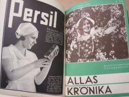 Allas Krönika - Illustrerad Veckoskrift 1932 -inbunden årgång / sidottu vuosikerta / annual volume