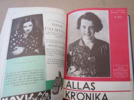 Allas Krönika - Illustrerad Veckoskrift 1932 -inbunden årgång / sidottu vuosikerta / annual volume