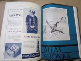 Allas Krönika - Illustrerad Veckoskrift 1932 -inbunden årgång / sidottu vuosikerta / annual volume