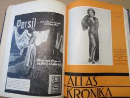 Allas Krönika - Illustrerad Veckoskrift 1932 -inbunden årgång / sidottu vuosikerta / annual volume