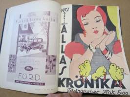 Allas Krönika - Illustrerad Veckoskrift 1931 -inbunden årgång / sidottu vuosikerta / annual volume