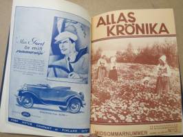 Allas Krönika - Illustrerad Veckoskrift 1931 -inbunden årgång / sidottu vuosikerta / annual volume