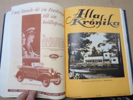 Allas Krönika - Illustrerad Veckoskrift 1931 -inbunden årgång / sidottu vuosikerta / annual volume