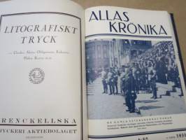 Allas Krönika - Illustrerad Veckoskrift 1931 -inbunden årgång / sidottu vuosikerta / annual volume