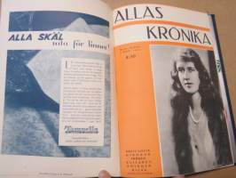 Allas Krönika - Illustrerad Veckoskrift 1931 -inbunden årgång / sidottu vuosikerta / annual volume