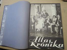 Allas Krönika - Illustrerad Veckoskrift 1930 -inbunden årgång / sidottu vuosikerta / annual volume