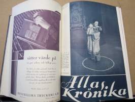 Allas Krönika - Illustrerad Veckoskrift 1930 -inbunden årgång / sidottu vuosikerta / annual volume