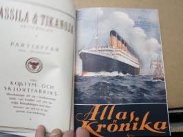 Allas Krönika - Illustrerad Veckoskrift 1930 -inbunden årgång / sidottu vuosikerta / annual volume