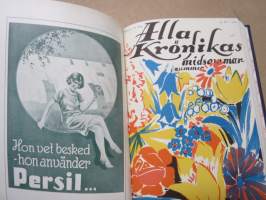 Allas Krönika - Illustrerad Veckoskrift 1930 -inbunden årgång / sidottu vuosikerta / annual volume