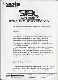Siel Flying 49/61 Ritmo Brodway sähköurut - käyttöohje