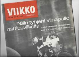 Viikkosanomat 1966 nr 46 / alkoholi  teema numero alkoholisti, alastomuuselokuvien tekijä, Marjatta Metsovaara