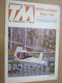 Tekniikan Maailma 1966 nr 16, Kansan-kopteri, Koeajossa NSU 110, Kuvia lämmöstä, Töiden järjestely, Milloin auto kaatuu, Näin harjoitellaan kuuhun laskua, ym.