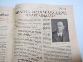 Neovius 1933 nr 9 - Suomen Kone- ja Kankaankutojien sekä Langankäyttäjien äänenkannattaja, koneasiaa, muotia, käsitöitä ym, kirje Anni Sinervä
