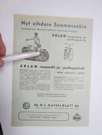 Monark Erlan mopedi ja polkupyörät  (Oy G.L. Hasselblatt Ab, Vaasa) -myyntiesite  (esite on arviolta 1950-luvun lopulta)