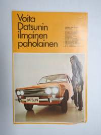 Voita Datsun Paholainen - Yhtyneet Kuvalehdet -tilauskilpailu - Datsun 1600 De Luxe, 1200 Finn De Luxe, 1600 De Luxe Van -esite