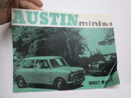 Austin Mini Mk. II (Mark II, Mark II De Luxe) -myyntiesite / sales brochure