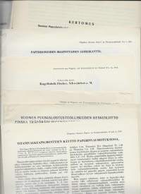 Paperiteollisuuteen liittyviä pienpainatteita 1930 -luvulta n 250 g