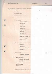 Lihateollisuuden tutkimus   työntekijän elpymisajasta  sen eri osastoilla. Valmis 31.05.1976. sivuja 15.