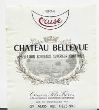Chateau Bellevue 1974 - viinaetiketti