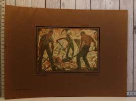 Työn Joulu 1928,liite(irrallinen painokuva)Lorenz Bösken &quot;rautatienrakentajia&quot;