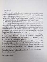 Käytännön lipputietoutta järjestöille , liikelaitoksille ja kansalaisille, Kansallis-Osake-Pankin taloudellinen katsaus B-painos no 36