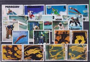 Postimerkkierä levyllinen Paraguay olympialaiset 1980