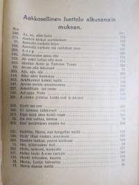 Valistuksen laulukirja, nuottipainos, sisältää nuottioppi-osuuden alussa, kaikki laulujen nimet näkyvät kuvissa -song book for schools, with introduction to music