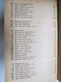 Valistuksen laulukirja, nuottipainos, sisältää nuottioppi-osuuden alussa, kaikki laulujen nimet näkyvät kuvissa -song book for schools, with introduction to music
