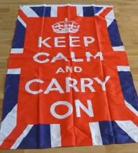 Keep Calm and Carry On  lippu kangasta 150x90 cm jälkipainos
