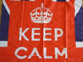 Keep Calm and Carry On  lippu kangasta 150x90 cm jälkipainos