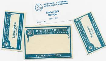 Joutsen Apteekki  - apteekkietiketti   - 4 eril