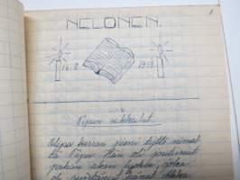 Nelonen 1939 nr 18 -koululaisten / perheen itsetehty lehti, jossa tekstejä, kuvitusta, leikkeitä, ajanvietettä ym. - ASA-radiomainos takasivulla
