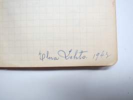Andliga sånger etc., inskriven 1943 - svart skolhäfte