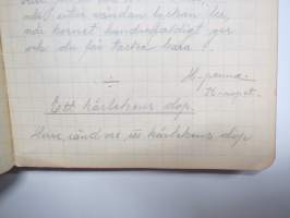Andliga sånger etc., inskriven 1943 - svart skolhäfte